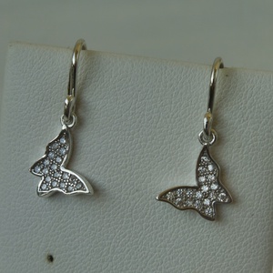 köves pillangós ezüst fülbevaló - Meska.hu