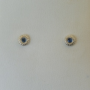 ezüst fülbevaló kék zafírral - ékszer - fülbevaló - pötty fülbevaló - Meska.hu