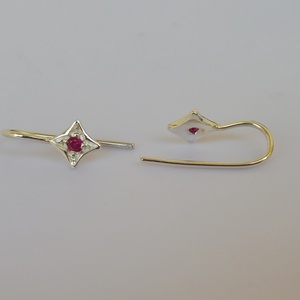 pink zafíros csillag fülbevaló ezüstből - ékszer - fülbevaló - lógó fülbevaló - Meska.hu