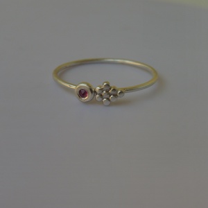 rubinos golyómintás ezüstgyűrű , Ékszer, Gyűrű, Szoliter gyűrű, Ékszerkészítés, Ötvös, MESKA