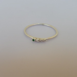 golyós ezüstgyűrű smaragddal, Ékszer, Gyűrű, Szoliter gyűrű, Ékszerkészítés, Ötvös, MESKA