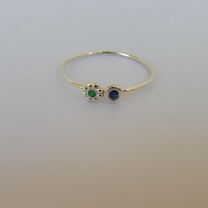 ezüstgyűrű smaragddal és zafírral, Ékszer, Gyűrű, Szoliter gyűrű, Ékszerkészítés, Ötvös, MESKA