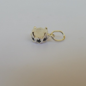 ezüstmedál labradorittal és fekete cirkóniákkal - ékszer - nyaklánc - medál - Meska.hu