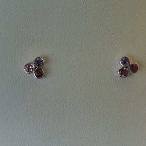 3 turmalinos ezüst fülbevaló, Ékszer, Fülbevaló, Pötty fülbevaló, Ékszerkészítés, Ötvös, MESKA