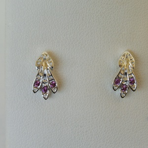 rodolit gránátos ezüst fülbevaló, Ékszer, Fülbevaló, Pötty fülbevaló, Ékszerkészítés, Ötvös, MESKA