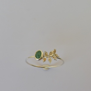 smaragdos sárga zafíros ezüstgyűrű , Ékszer, Gyűrű, Fonódó gyűrű, Ötvös, Ékszerkészítés, MESKA