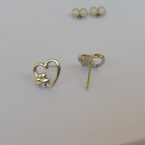 szív tappancs fülbevaló ezüstből - ékszer - fülbevaló - pötty fülbevaló - Meska.hu