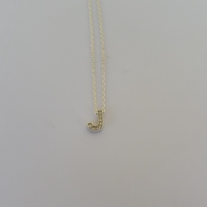 ezüst nyaklánc köves J betűvel, Ékszer, Nyaklánc, Medálos nyaklánc, Ékszerkészítés, Ötvös, MESKA