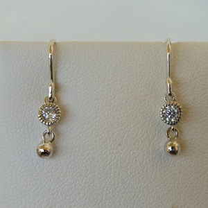 ezüst fülbevaló cirkóniával és golyóval, Ékszer, Fülbevaló, Lógó csepp fülbevaló, Ékszerkészítés, Ötvös, MESKA