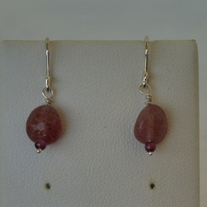 eperkvarcos - gránátos ezüst fülbevaló - ékszer - fülbevaló - lógó fülbevaló - Meska.hu