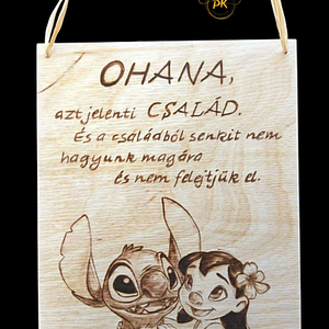 Stitch pirográf falikép, Művészet, Más művészeti ág, Gravírozás, pirográfia, MESKA
