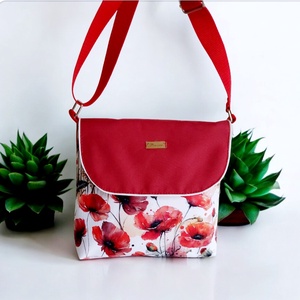 Prémium Pipacsos Vízálló Válltáska ,Crossbody , party táska - táska & tok - kézitáska & válltáska - vállon átvethető táska - Meska.hu