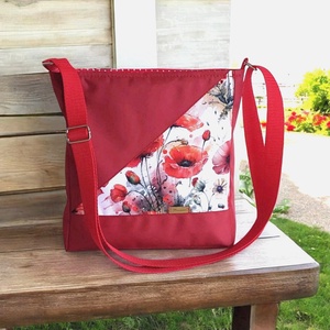 Prémium Pipacsos Vízálló  Válltáska ,Crossbody - táska & tok - kézitáska & válltáska - vállon átvethető táska - Meska.hu