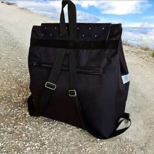 Pöttyös-Fekete Kismama Vízhatlan hátizsák,sok zsebbel - táska & tok - pelenkatáska - kismamatáska - Meska.hu