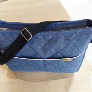 Steppelt, Farmerkék Vászon keresztpántos válltáska,crossbody - Crossbody  - táska & tok - kézitáska & válltáska - vállon átvethető táska - Meska.hu