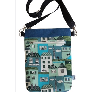 Cicás crossbody ,party táska,cica a háztetőn, Táska & Tok, Kézitáska & válltáska, Vállon átvethető táska, Varrás, MESKA