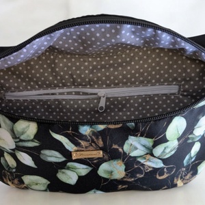 Nagyméretű,Vízálló Övtáska,Testtáska,válltáska,crossbody  Leveles  , belső cipzáras zsebbel - táska & tok - övtáska - Meska.hu