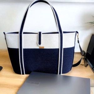 Zsinórfonalból készült Bélelt laptop táska,cipzáras zsebbel és + vízhatlan Tasakkal   - Meska.hu