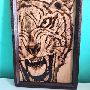 Pirográf kép cédrusfa alapra, Otthon & Életmód, Dekoráció, Fali és függő dekoráció, Falra akasztható dekor, Gravírozás, pirográfia, MESKA