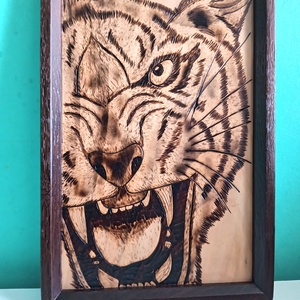 Pirográf kép cédrusfa alapra - otthon & életmód - dekoráció - fali és függő dekoráció - falra akasztható dekor - Meska.hu