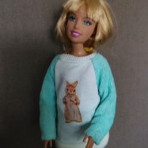 Barbie baba türkiz pizsama - játék & sport - baba & babaház - babaruha, babakellék - Meska.hu