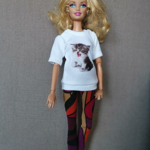 Barbie babaruha matricás póló - játék & sport - baba & babaház - játékbaba, babakellék - Meska.hu