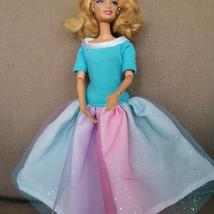 Barbie színátmenetes alkalmi babaruha  - játék & sport - baba & babaház - babaruha, babakellék - Meska.hu
