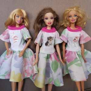 Barbie virágos babaruha  - játék & sport - baba & babaház - barbie ruhák - Meska.hu