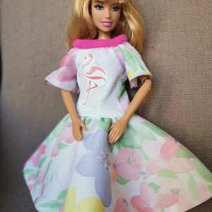 Barbie virágos babaruha  - játék & sport - baba & babaház - barbie ruhák - Meska.hu