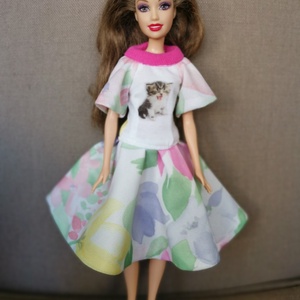 Barbie virágos babaruha  - játék & sport - baba & babaház - barbie ruhák - Meska.hu