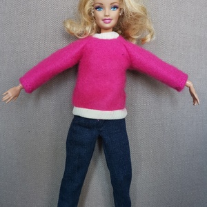 Barbie meleg pulcsi - játék & sport - baba & babaház - barbie ruhák - Meska.hu