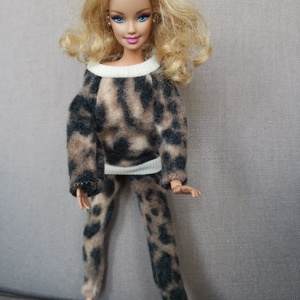 Barbie babaruha állatmintás pulcsi nadrággal - játék & sport - baba & babaház - babaruha, babakellék - Meska.hu
