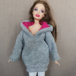 Barbie babaruha zsebes kapucnis bélelt kabát - játék & sport - baba & babaház - babaruha, babakellék - Meska.hu