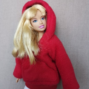 Barbie babaruha zsebes kapucnis bélelt kabát - játék & sport - baba & babaház - babaruha, babakellék - Meska.hu
