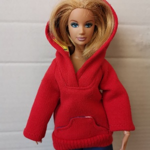 Barbie babaruha zsebes kapucnis bélelt kabát - játék & sport - baba & babaház - babaruha, babakellék - Meska.hu