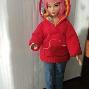 Barbie babaruha molett babára- zsebes kapucnis bélelt kabát - játék & sport - baba & babaház - babaruha, babakellék - Meska.hu