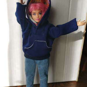 Barbie babaruha molett babára- zsebes kapucnis bélelt kabát - játék & sport - baba & babaház - babaruha, babakellék - Meska.hu