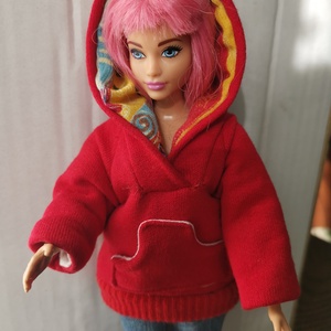 Barbie babaruha molett babára- zsebes kapucnis bélelt kabát - játék & sport - baba & babaház - babaruha, babakellék - Meska.hu