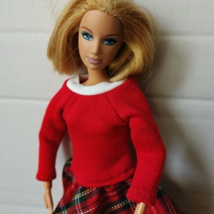 Barbie piros ruha kockás szoknyával, Játék & Sport, Baba & babaház, Babaruha, babakellék, Varrás, MESKA