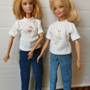Barbie babaruha farmer nadrág tacskós övpánttal - játék & sport - baba & babaház - babaruha, babakellék - Meska.hu