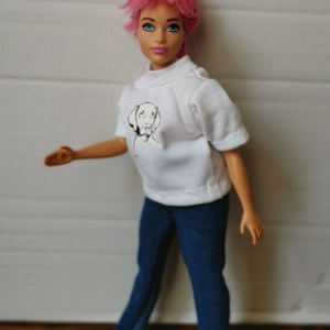 Molett Barbie babaruha - matricás póló - játék & sport - baba & babaház - babaruha, babakellék - Meska.hu