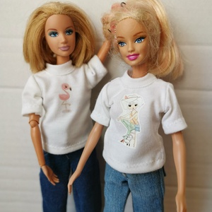 Barbie babaruha - matricás póló - játék & sport - baba & babaház - babaruha, babakellék - Meska.hu