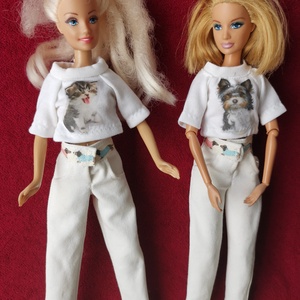 Barbie babaruha rövid póló tacskópántos nadrággal, Játék & Sport, Baba & babaház, Babaruha, babakellék, Varrás, MESKA