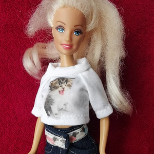 Barbie babaruha rövid póló tacskópántos nadrággal - játék & sport - baba & babaház - babaruha, babakellék - Meska.hu