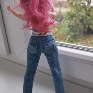 Molett Barbie babaruha farmer nadrág - játék & sport - baba & babaház - babaruha, babakellék - Meska.hu