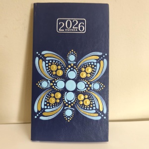 2026-os mandalás zsebnaptár kék-arany (kézzel festve) - Meska.hu
