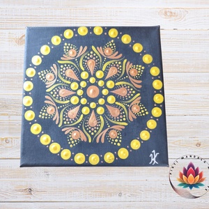 Arany és bronz harmónia mandala (20x20 cm), Otthon & Életmód, Dekoráció, Spiritualitás, Mandala, Festett tárgyak, Festészet, MESKA