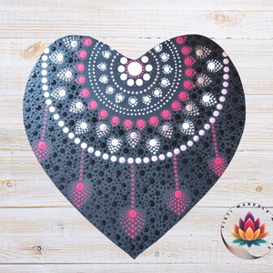 Tüzes szív mandala (20x20 cm), Otthon & Életmód, Dekoráció, Spiritualitás, Mandala, Festett tárgyak, Festészet, MESKA