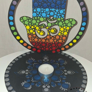 Hamza kéz - Fatima keze árnyéklámpa - 20 cm, Otthon & Életmód, Gyertya, illat, aroma, Mécses és mécsestartó, Festett tárgyak, Festészet, MESKA