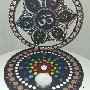 7 csakra árnyéklámpa - 20 cm, Otthon & Életmód, Gyertya, illat, aroma, Mécses és mécsestartó, Festett tárgyak, Festészet, MESKA